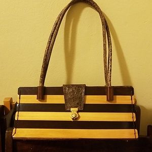 wood leather pocket book